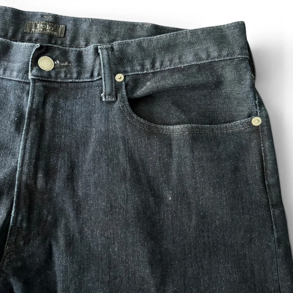 Polo Ralph Lauren Sullivan Slim Jeans Men 36x30 Dark Wash Stretch Denim Distress